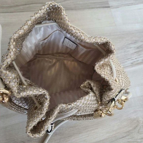 Victoria’s Secret Limited Edition Gold Mesh Rhinestone Bucket Crossbody - NWOT - Picture 6 of 9